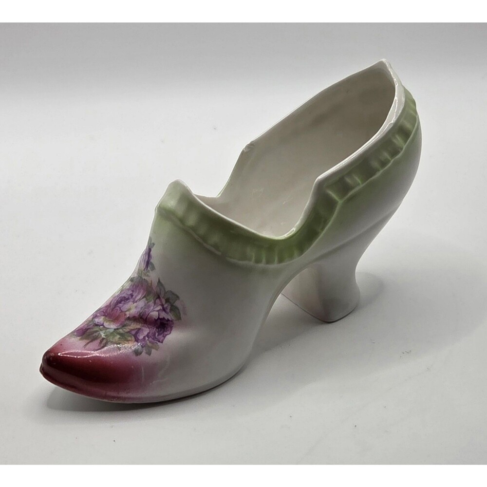 Antique Three Crown China Germany Porcelain Shoe Figurine Slipper 1909-16 AS IS